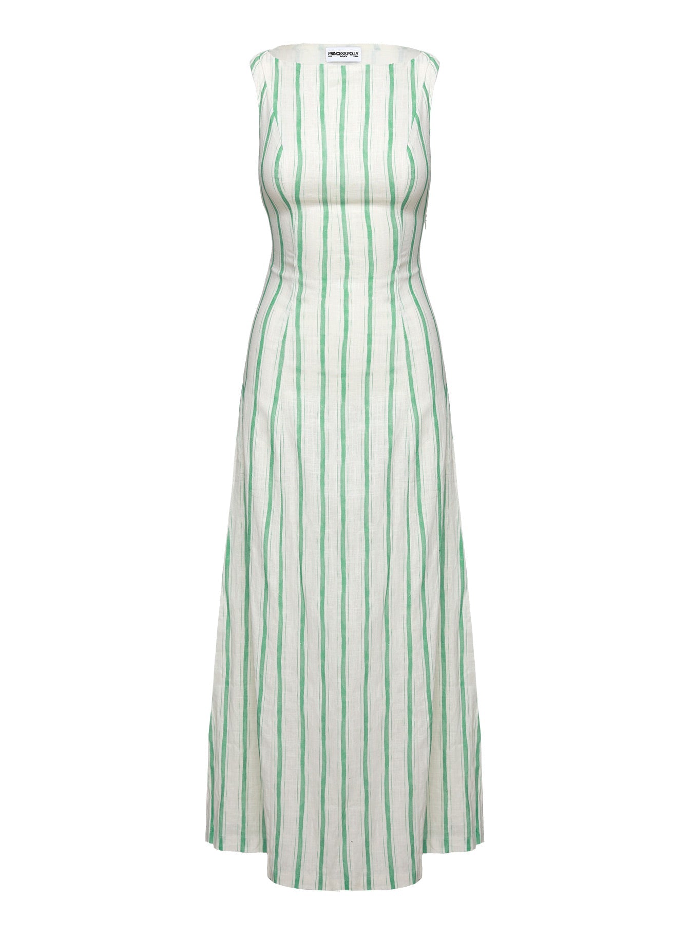 product Princess Polly Lewisa Maxi Dress Green Stripe Petite Scoop Neck 