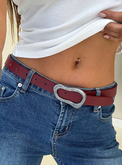 Leto Belt Burgundy / Silver