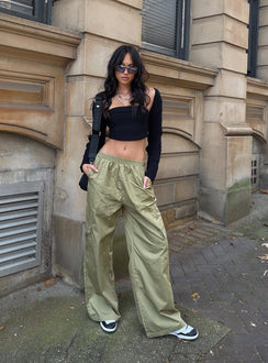 product Princess Polly Low Rise Pants Low Rise Pants  Lista Elastic Pocket Pants Green