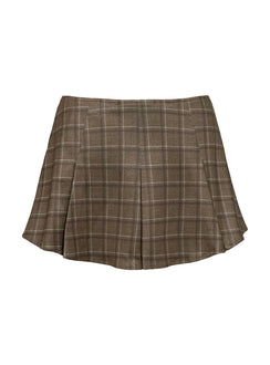 Little Bow Peep Mini Skirt Brown Check
