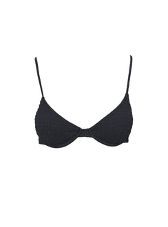 Lolita Underwire Shirred Bikini Top Black
