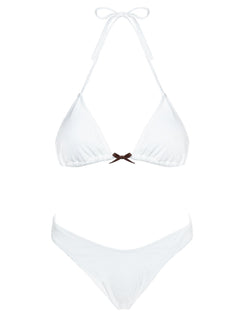 Lucky Bay Anglaise Triangle Bikini Top White