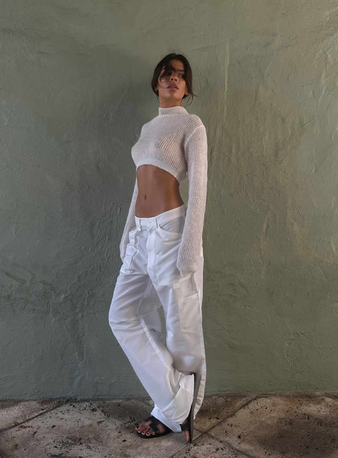 product Princess Polly Low Rise Pants  Miami Vice Swish Pant Ghost White