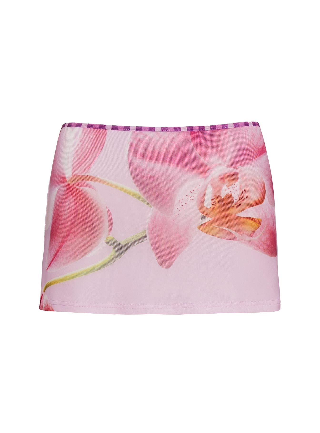   side view of model wearing Princess Polly Mirabelle Mini Skirt Multi Mini Skirts 