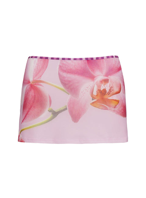   side view of model wearing Princess Polly Mirabelle Mini Skirt Multi Mini Skirts 