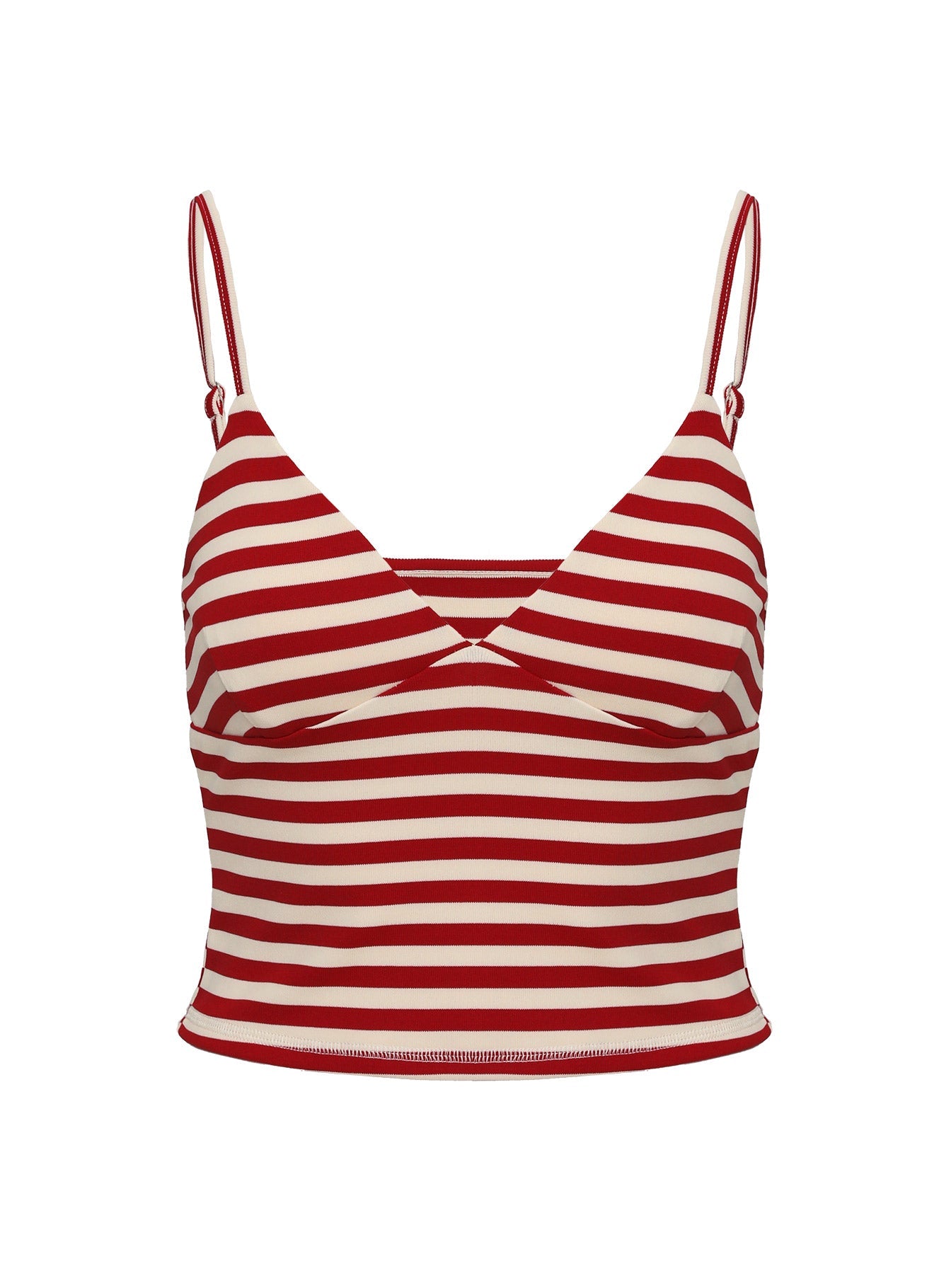product Princess Polly Miztaray Cami Top Red / Cream Stripe Sleeveless V-Neck 