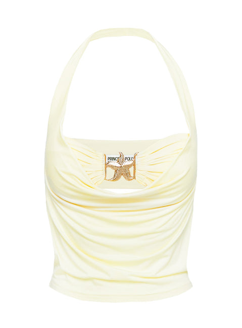 product Princess Polly Money Talks Star Detail Top Yellow Sleeveless Cowl 