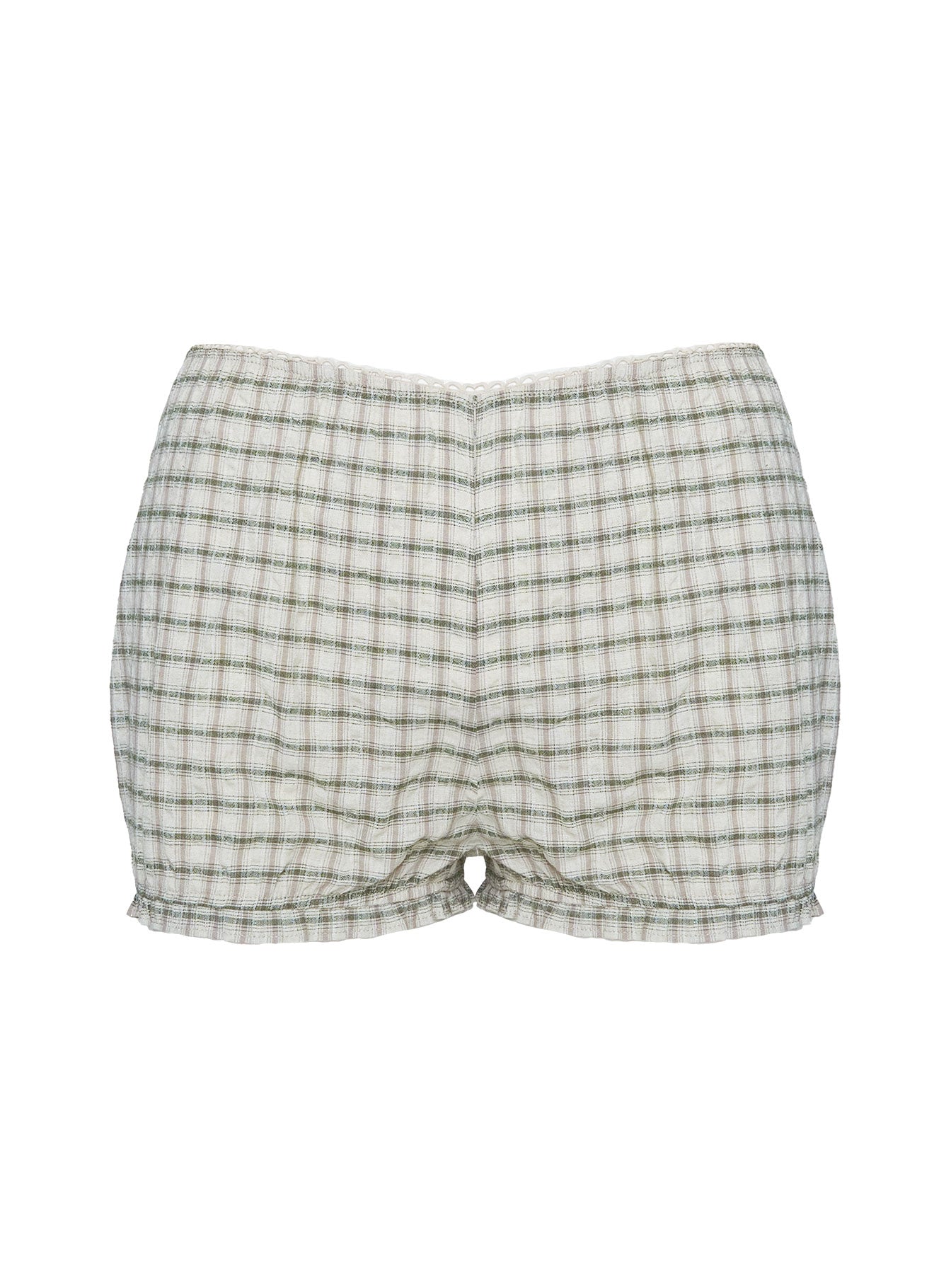 product Princess Polly Mousie Micro Shorts Cream Plaid Low Rise Shorts 
