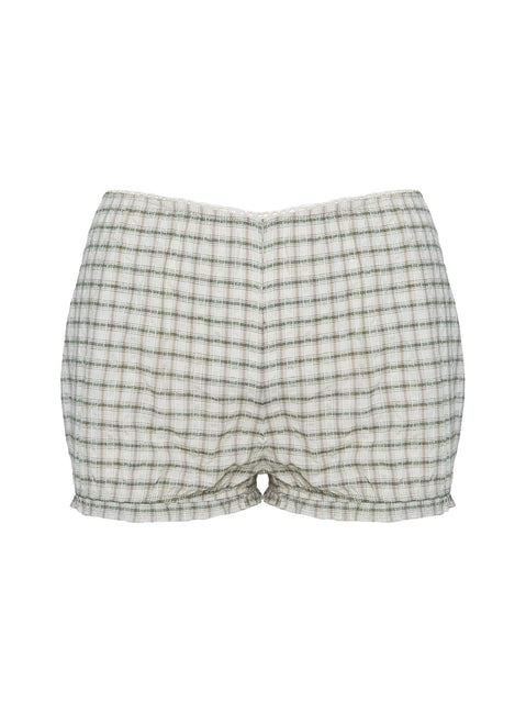 product Princess Polly Mousie Micro Shorts Cream Plaid Low Rise Shorts 