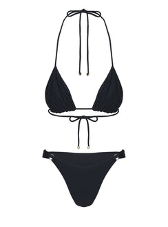 Kennedie Shine High Cut Ring Bikini Bottoms Black