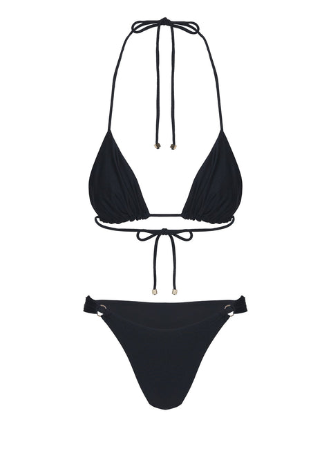 Kennedie Shine High Cut Ring Bikini Bottoms Black