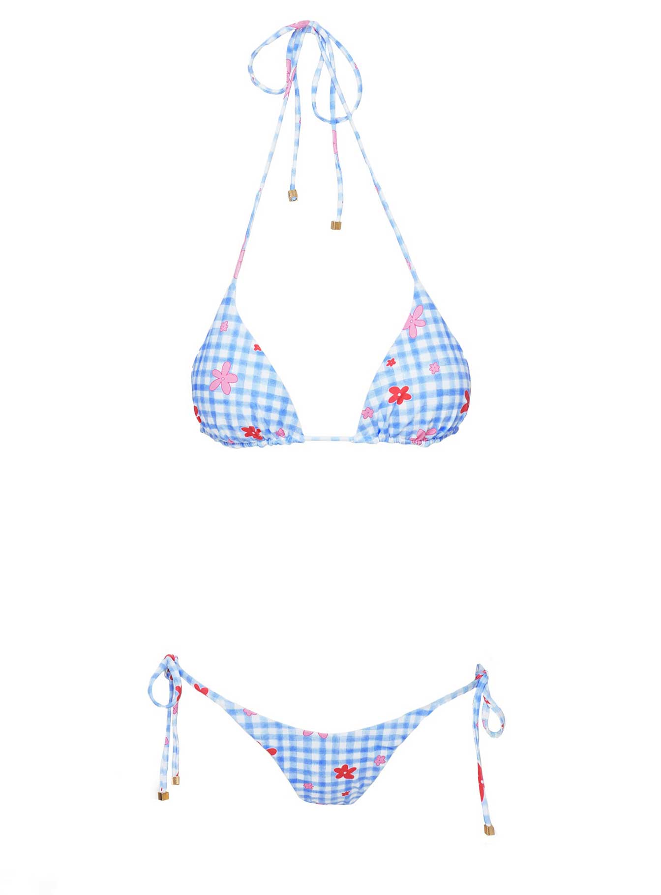 Glora Tie Side Bikini Bottom Gingham / Floral