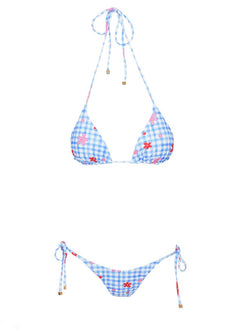 Glora Tie Side Bikini Bottom Gingham / Floral