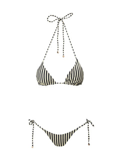 Glora Tie Side Bikini Bottom Multi Stripe