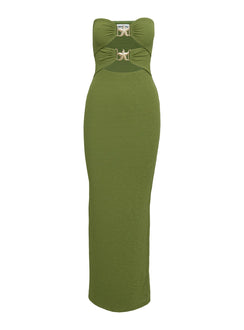 Nika Strapless Maxi Dress Green