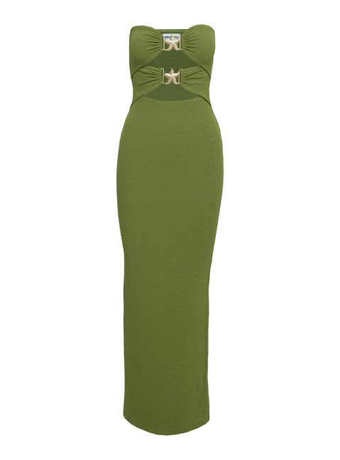 Nika Strapless Maxi Dress Green
