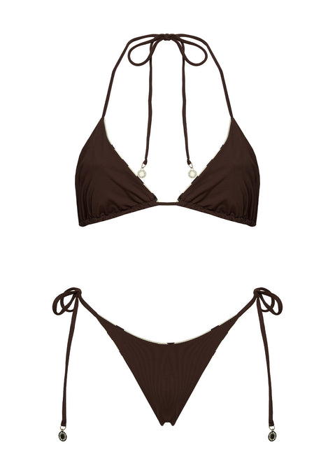 Glora Reversible Tie Side Bikini Bottoms Yellow Polka Dot