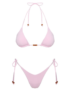 Nevaeh Beaded Triangle Bikini Top Pink
