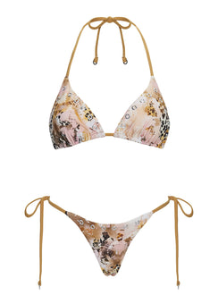 Noxie Tie Side Bikini Bottom Leopard Multi