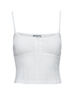 On A Cloud Pointelle Sleep Tank Top White