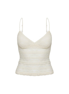 product Princess Polly Orabela Lace Top Cream Sleeveless V-Neck 