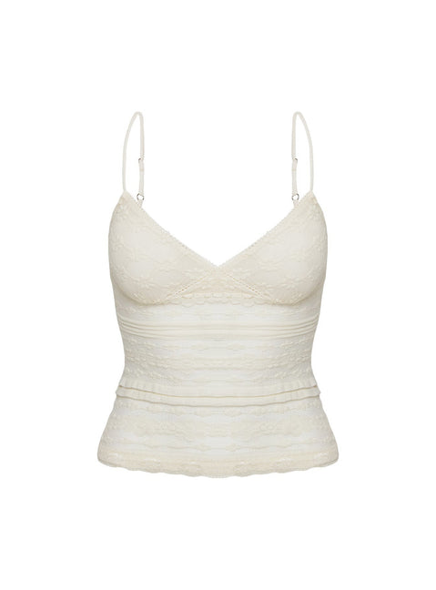 product Princess Polly Orabela Lace Top Cream Sleeveless V-Neck 