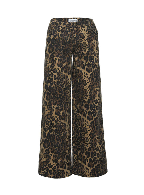 back view of model wearing Princess Polly Pantar Low Rise Pants Leopard Low Rise Pants 