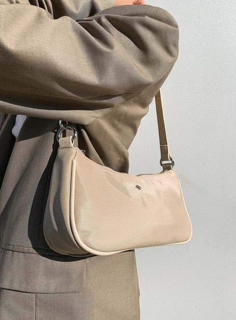 Peta & Jain Piper Bag Beige Nylon Silver Hardware