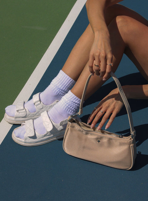 Peta & Jain Piper Bag Beige Nylon Silver Hardware