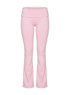 Pace Setter Active Foldover Waist Flared Leggings Pink
