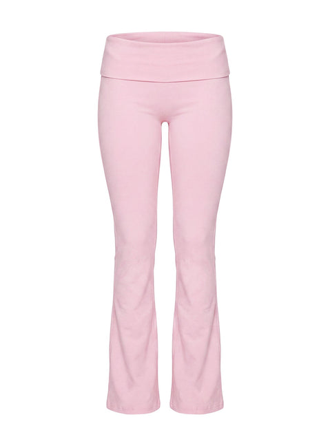 Pace Setter Active Foldover Waist Flared Leggings Pink