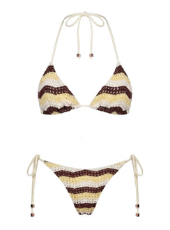 Passiona Tie Side Bikini Bottom Butter / Chocolate