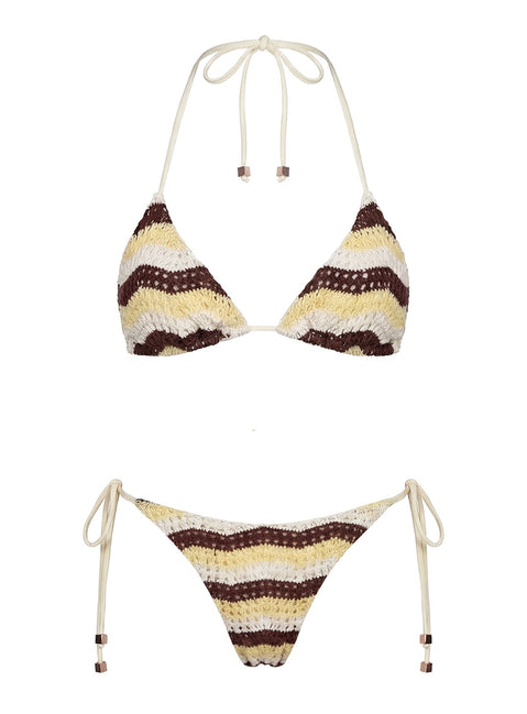 Passiona Tie Side Bikini Bottom Butter / Chocolate