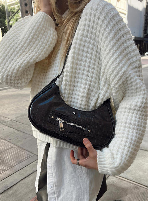 Peta & Jain Moto Black Croc