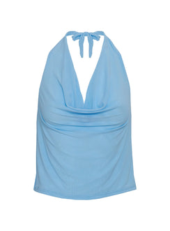 Pure Heart Halter Cover Up Top Blue