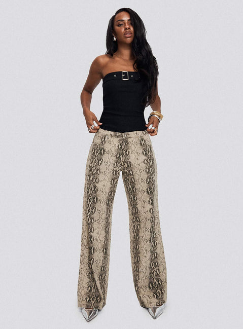 Serpentina Straight Leg Jeans Snake Mid Rise 