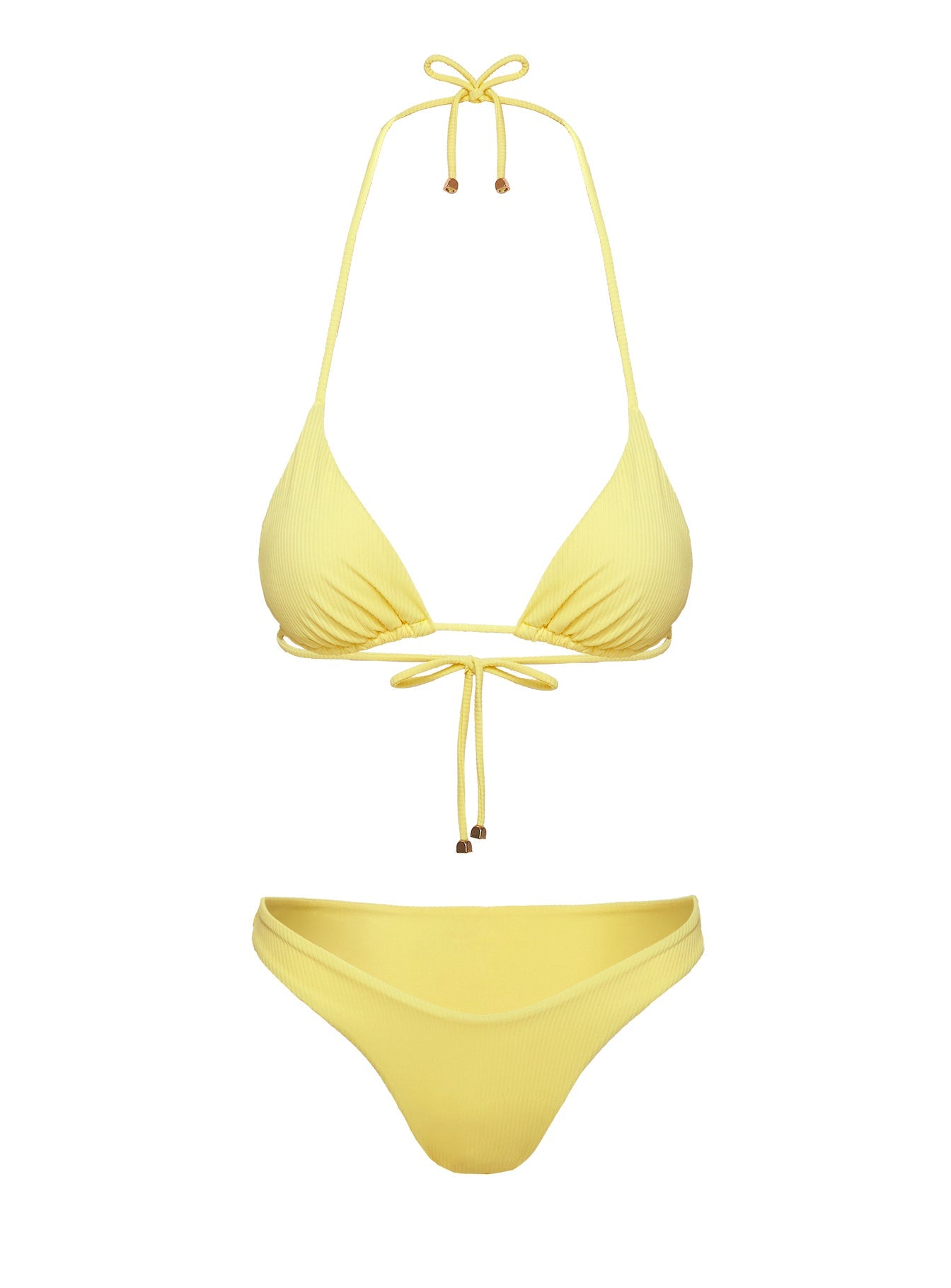 Sea Shore Triangle Bikini Top Yellow