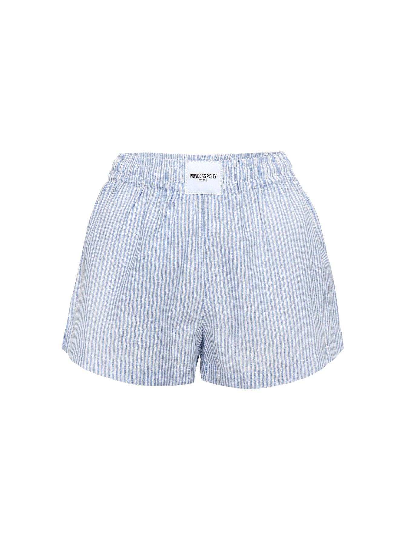 product Princess Polly Sincar Boxer Shorts Blue / White Stripe High Waisted Shorts 