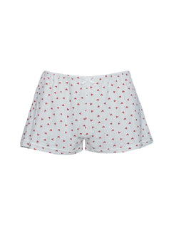 Sleepytea Pointelle Sleep Short White / Red