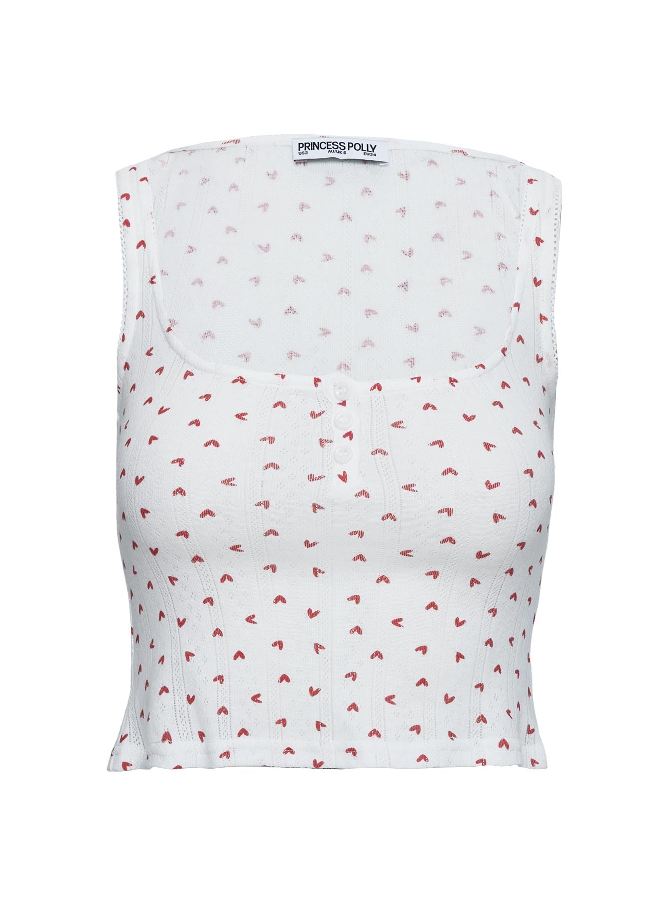 Sleepytea Pointelle Sleep Tank Top White / Red