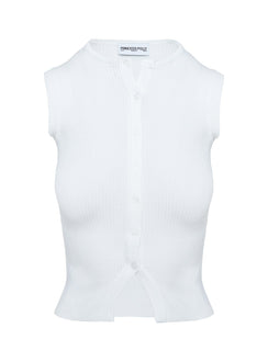 Suzu Sleeveless Knit Top White
