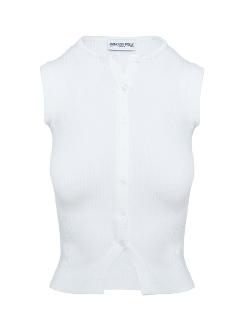 Suzu Sleeveless Knit Top White