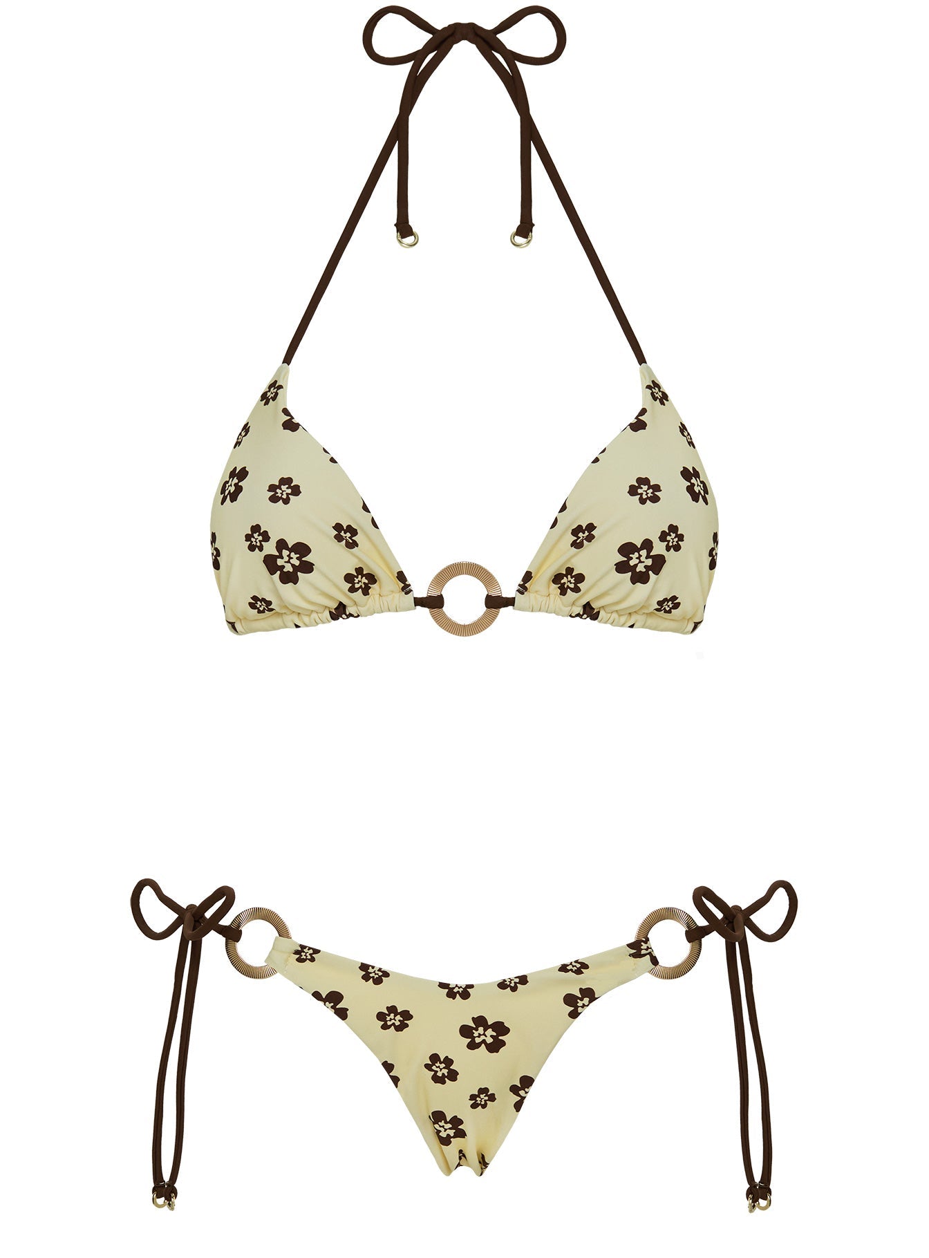 Sunburner Tie Side Bikini Bottoms Yellow / Brown