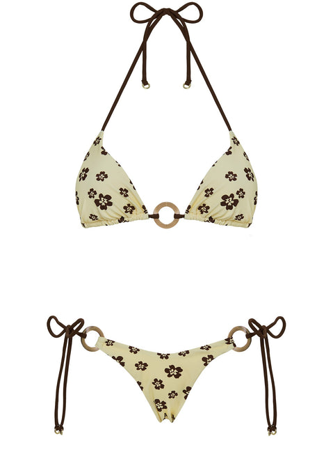 Sunburner Tie Side Bikini Bottoms Yellow / Brown