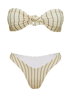 Tamrali Bandeau Bikini Top Yellow Stripe