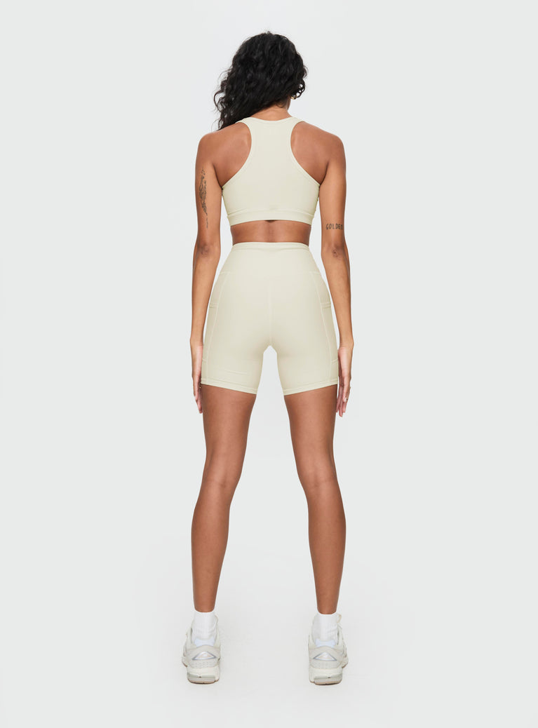 Active Wear Rib Texture Turbo Activewear Rib Top Latte | Princess Polly AU