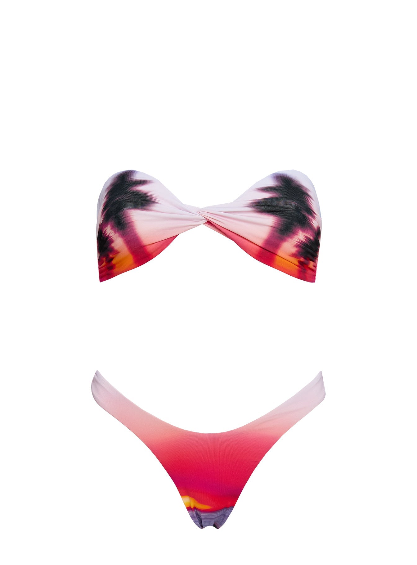 Tamrali Bandeau Bikini Top Sunset Palm
