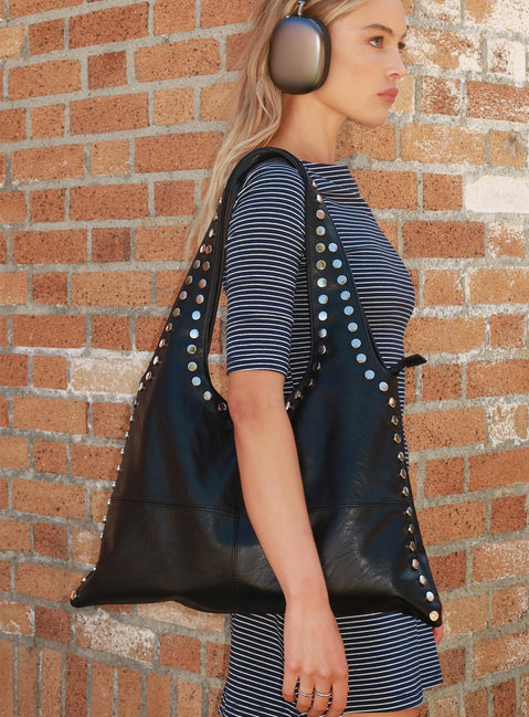 Tell The Truth Studded Bag Black / Silver