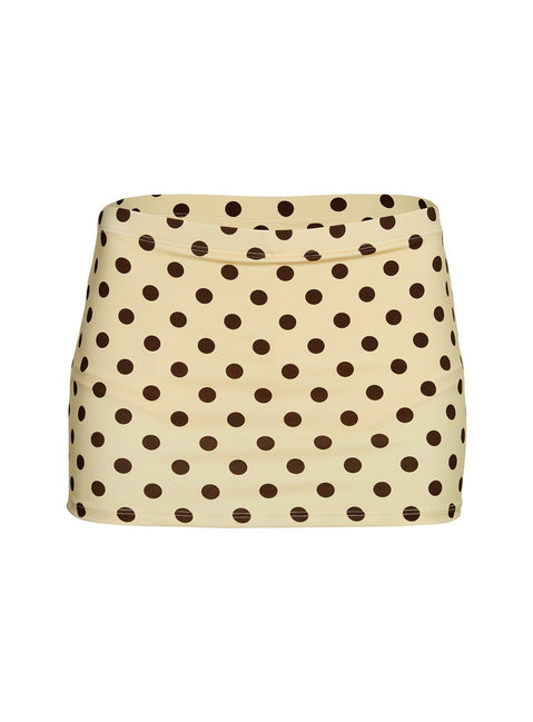 Tenya Swim Skort Yellow / Brown Polka Dot