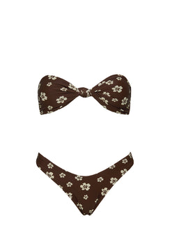 Timka High Side Bikini Bottoms Brown Floral